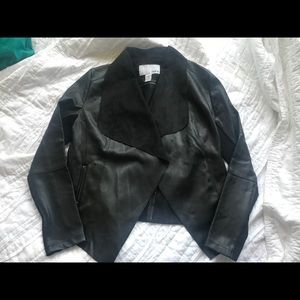 Bar III Black Leather Jacket Size Small